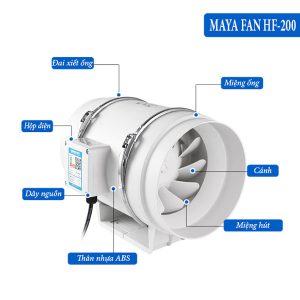 Quạt Hút Mùi Nối Ống Maya Fan HF-200