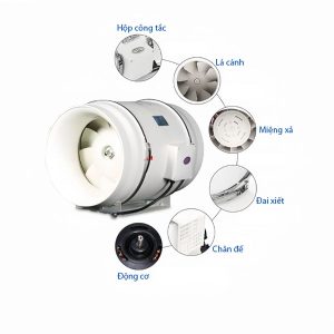 Quạt hút mùi nối ống Omysu HF-200