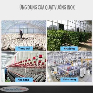 Ứng dụng của quạt thông gió vuông.