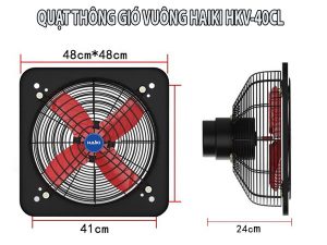 quạt thông gió vuông Haiki HKV-40CL