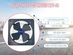 Quạt thông gió vuông Hawin HSV-60