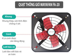 quạt thông gió vuông Mayafan FA-20