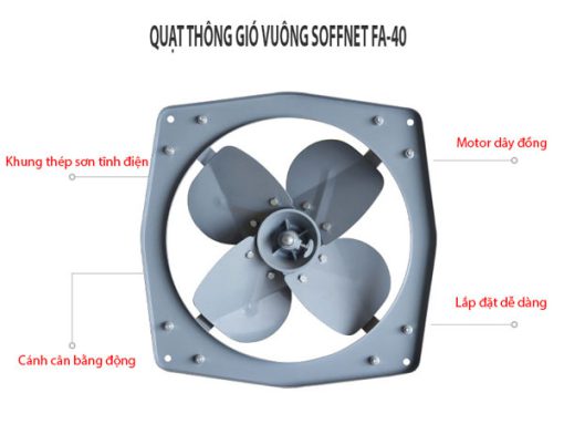 quạt thông gió vuông Soffnet FA-40