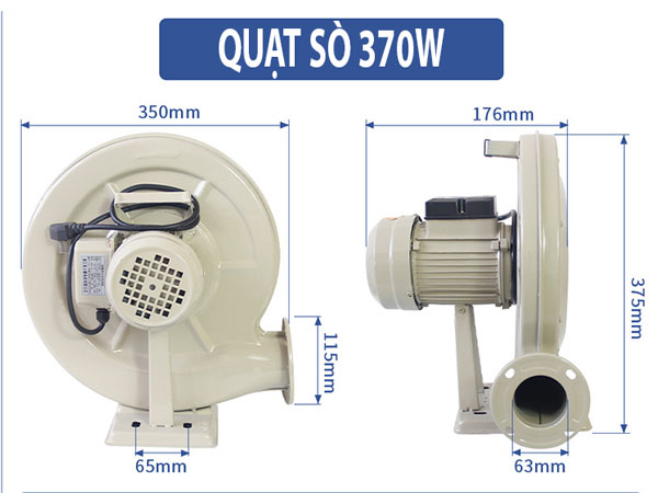 quạt con sò công nghiệp 370W