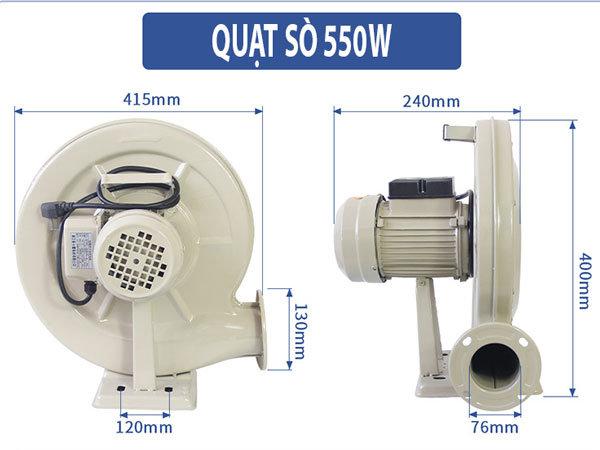 Quạt Con Sò Công Nghiệp 550w
